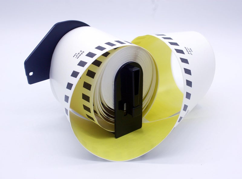 IDIK 22606 Compatible for DK2606 DK-22206 Black on Yellow Film Label Roll with Permanent Cartridge 2.4in x 50ft (62mm x 15.5m/roll) - Image 5